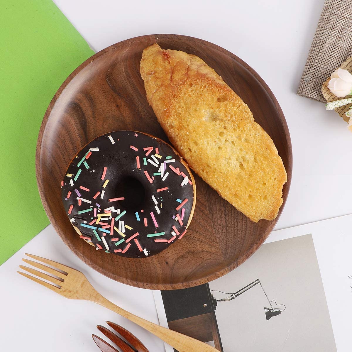 Walnut Wood Dinner Plates