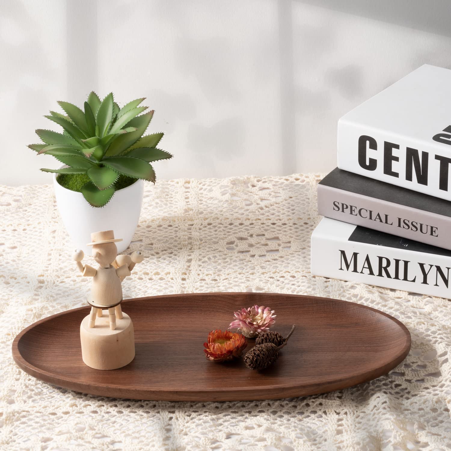 Walnut Wood Decorative Tray