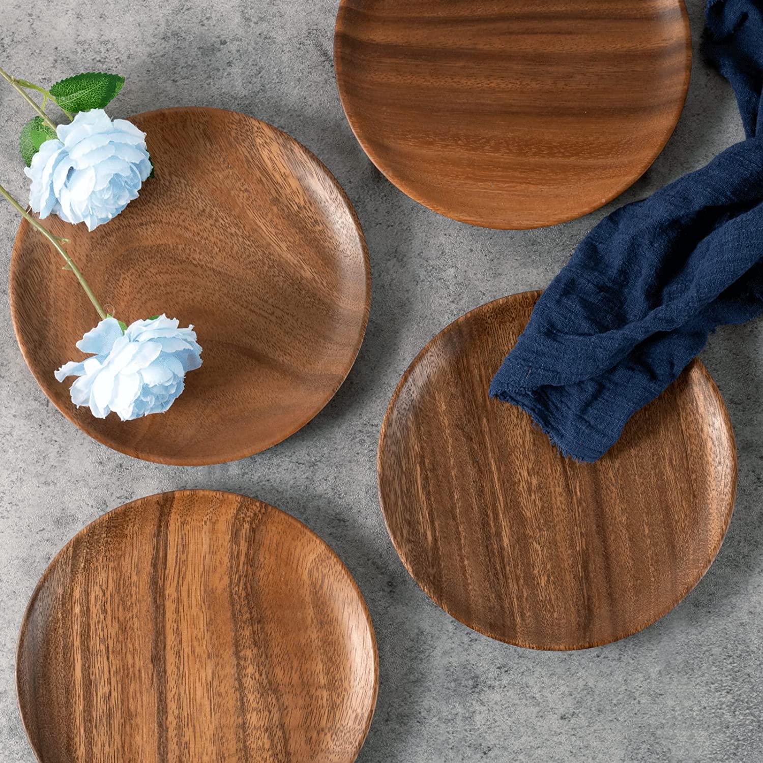 Solid Wooden Plates for Dessert 